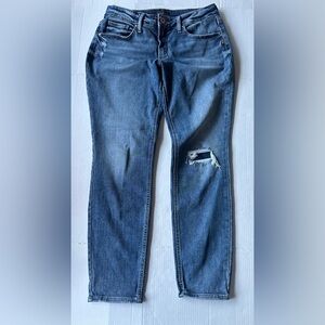 Silver Jeans Boyfriend Jeans Womens 30x29 Blue Distressed Stretch Denim